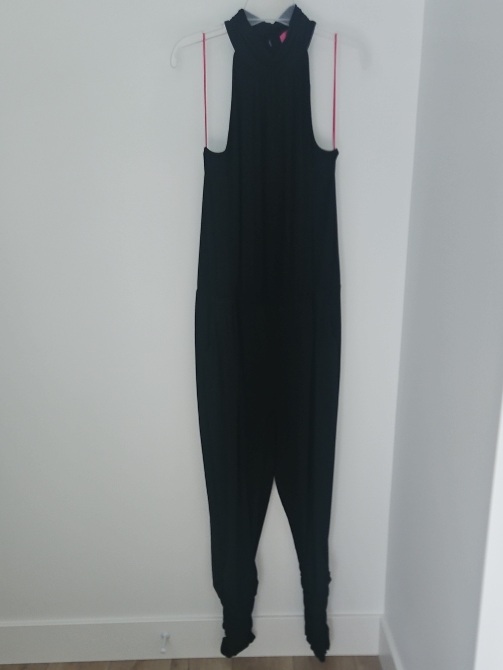 Catherine Malandrino Black Sleeveless High-Neck Jumpsuit Romper Ruched Ankles